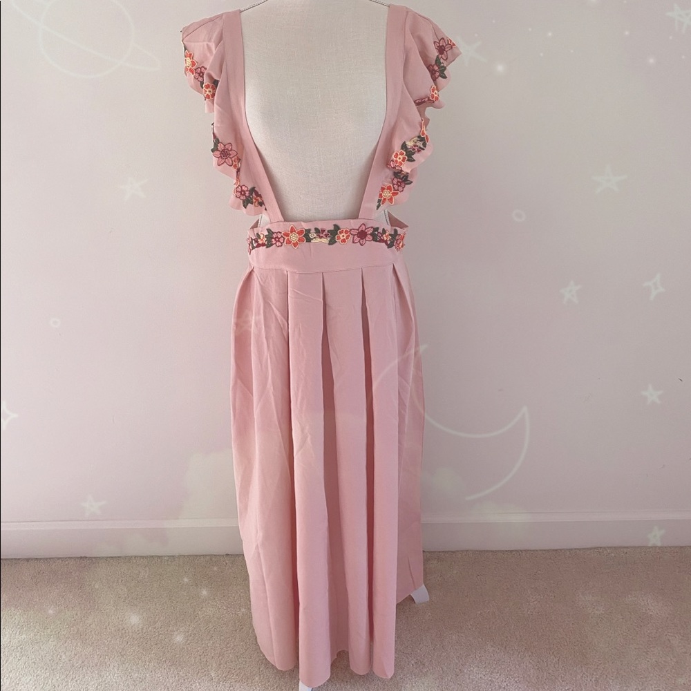 COPY - SHEIN Pink Embroidered Suspenders Dress✨